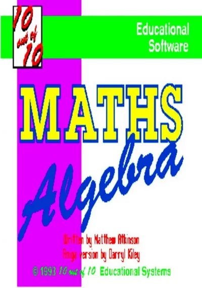 10 Out Of 10 - Maths Algebra_Disk1