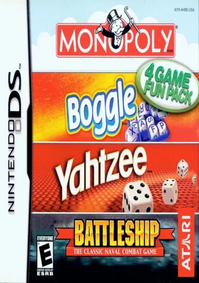 4 Game Fun Pack - Monopoly + Boggle + Yahtzee + Battleship